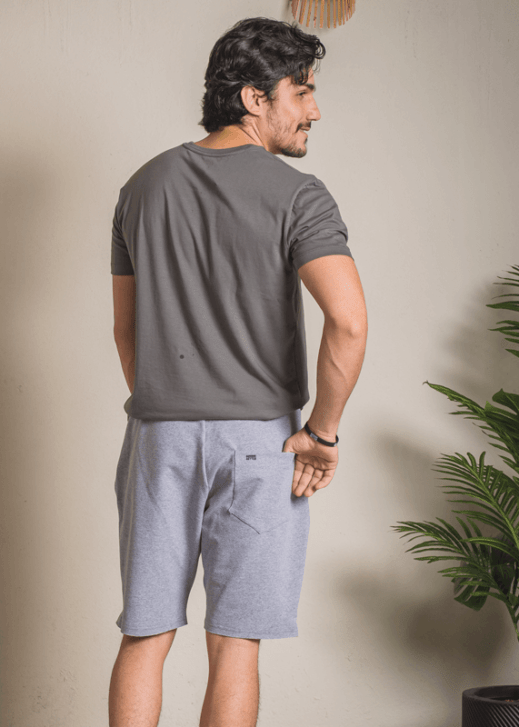 Bermuda Moletom Masculina - Cinza Claro - Image 2