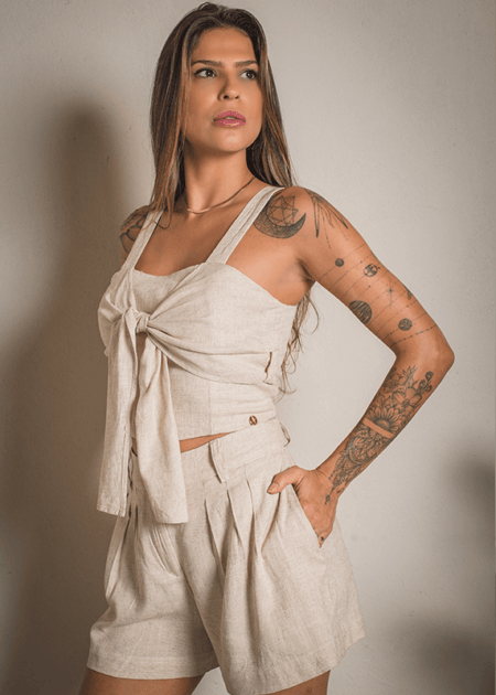 Top Laço Breezy - Bege