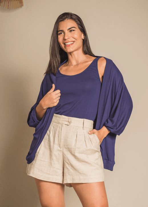 Kimono Breezy Azul Marinho
