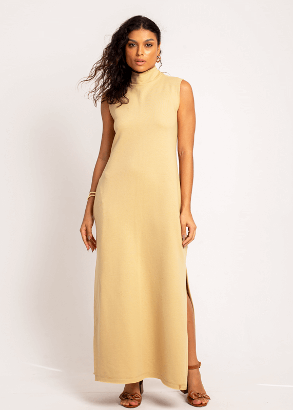 Vestido longo Essential - Bege