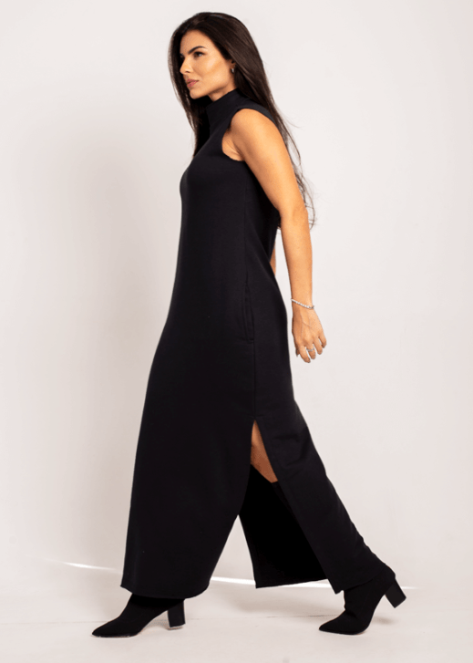 Vestido longo Essential - Preto - Image 3