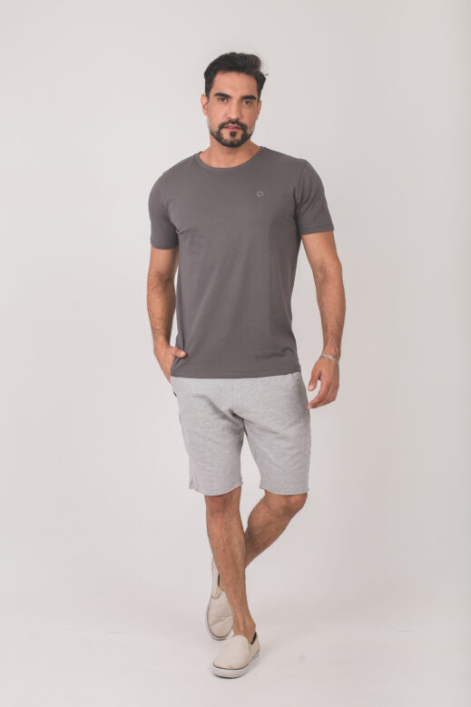 Bermuda Moletom Masculina - Cinza Claro