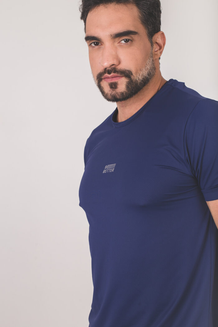Camiseta Fitness Run - Azul marinho
