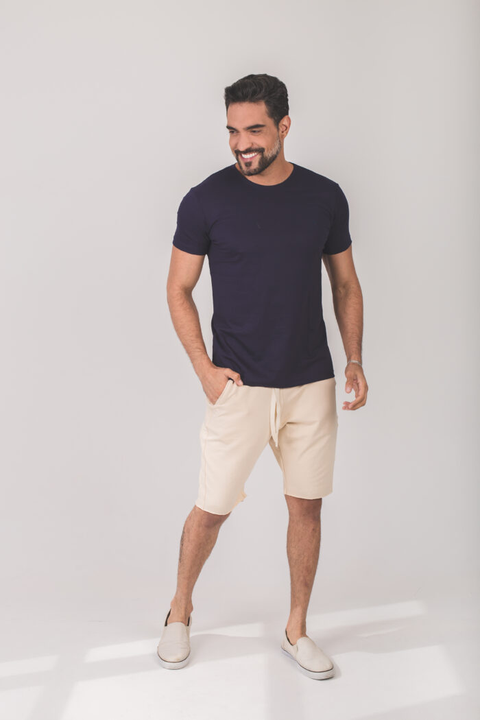 Bermuda Moletom Masculina - Bege