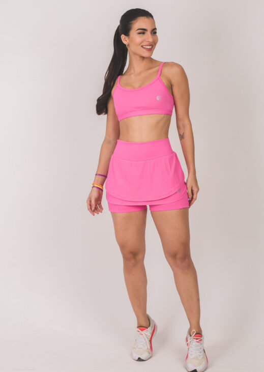 Short Saia fitness Trevo - Rosa
