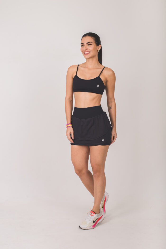 Short Saia fitness Trevo - Preto