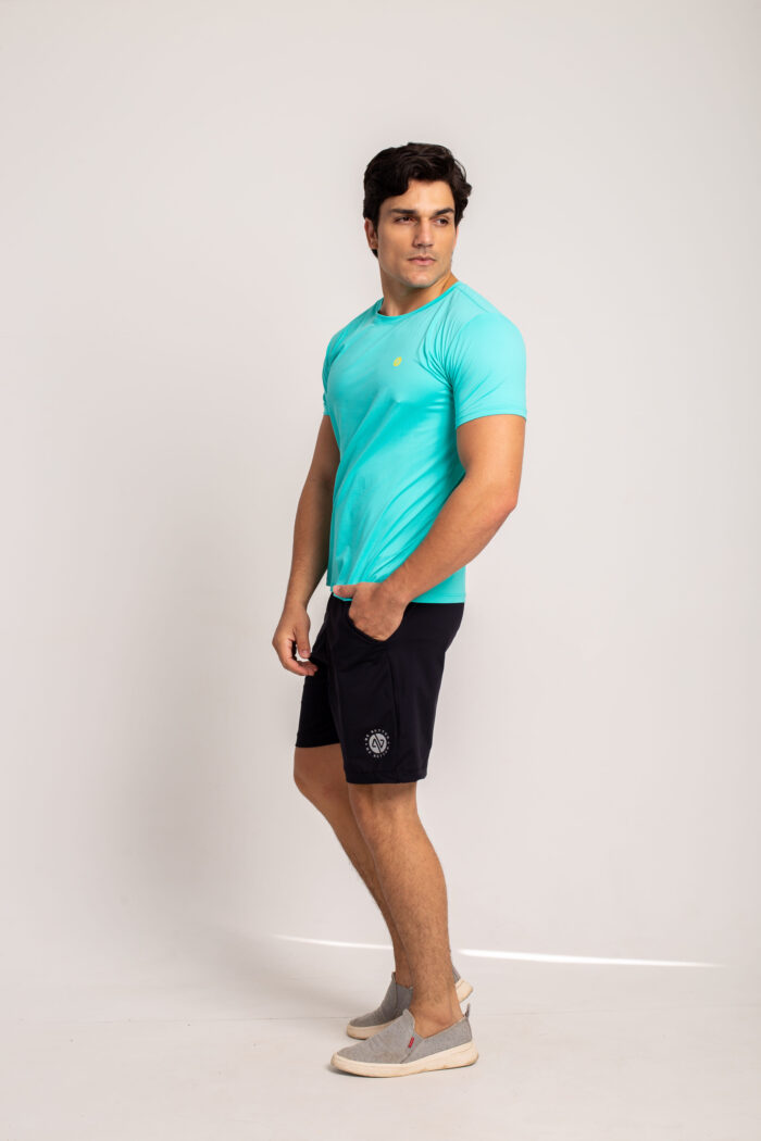 Camiseta Fitness Masculina - Turquesa