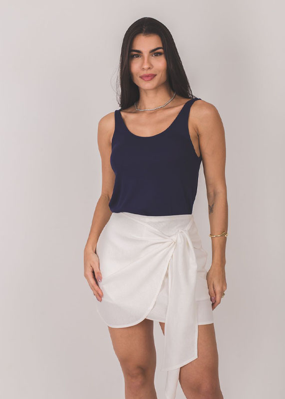 Short Saia Casual - Branco